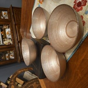 Turkish Blush Pink & Silver Sparkle Cereal / Soup Bowls‎